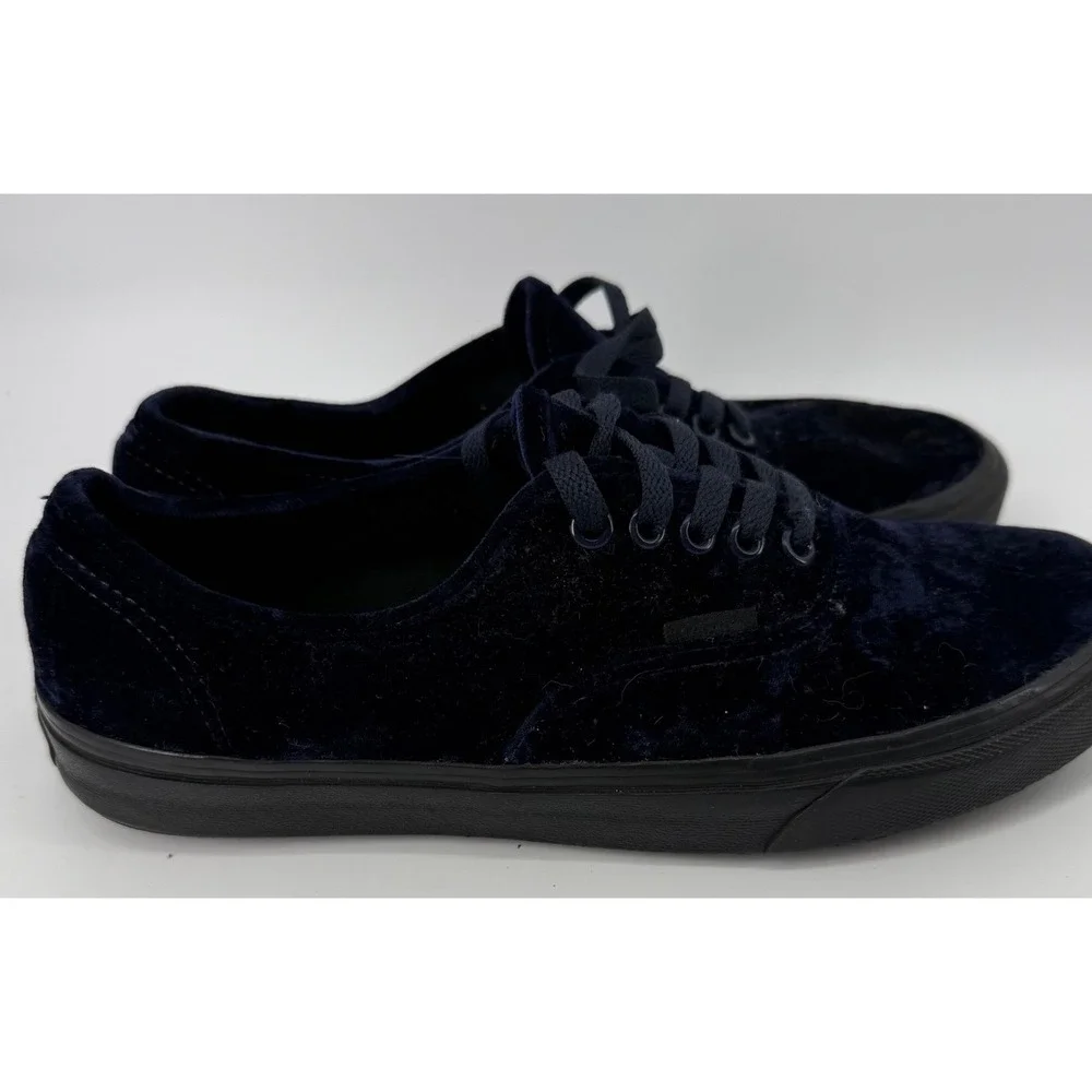 Vans Authentic Navy Blue Crushed Velvet Low Top Sneakers Mens 9.5 721454